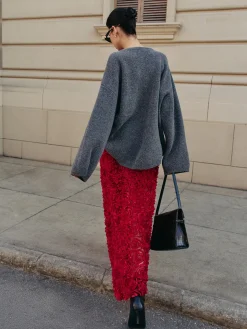 Wool-Blend Plain Pullover Sweater