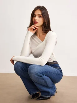 Wool-Blend Pleated Knit Top