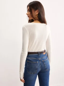 Wool-Blend Pleated Knit Top