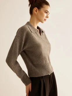 Wool-Blend Polo Sweater