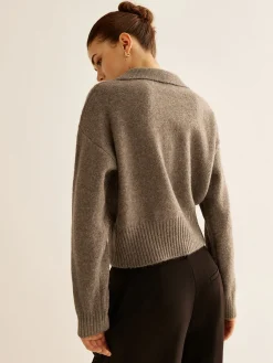 Wool-Blend Polo Sweater