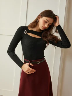Wool-Blend Skinny Knit Top