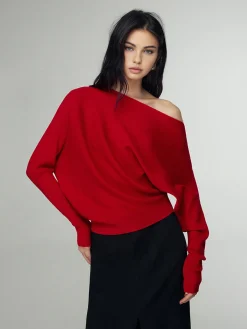 Wool-Blend Straight Neck Knit Top