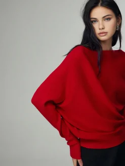 Wool-Blend Straight Neck Knit Top