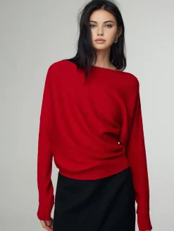Wool-Blend Straight Neck Knit Top