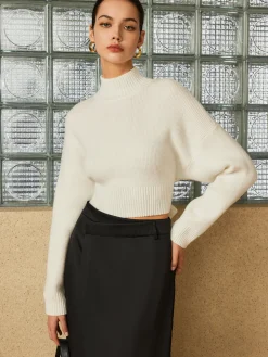 Wool-Blend Tie Open Back Sweater