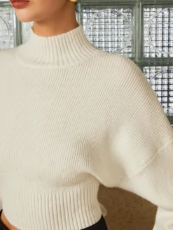 Wool-Blend Tie Open Back Sweater