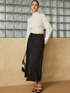 Wool-Blend Tie Open Back Sweater