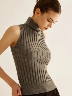 Wool-Blend Turtleneck Sweater Vest