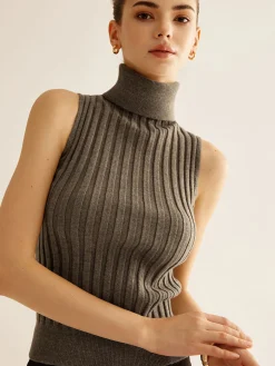 Wool-Blend Turtleneck Sweater Vest