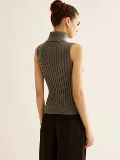 Wool-Blend Turtleneck Sweater Vest