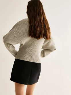 Wool-Blend Turtleneck Sweater Without Belt