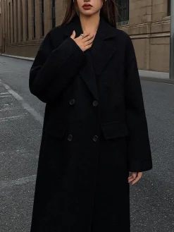 Wool-Blend Tweed Long Coat