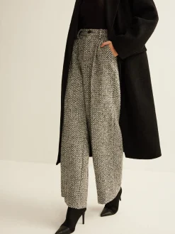 Wool-Blend Tweed Pants