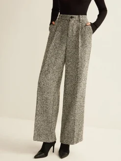 Wool-Blend Tweed Pants