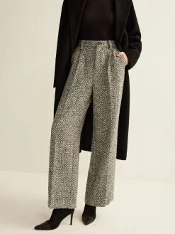 Wool-Blend Tweed Pants