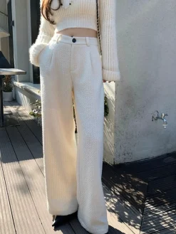 Wool-Blend Tweed Pants