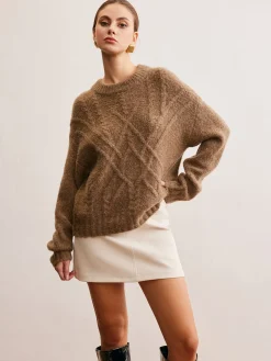 Wool-Blend Twist Shift Sweater