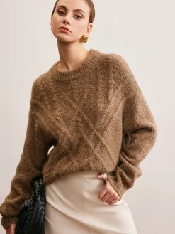 Wool-Blend Twist Shift Sweater