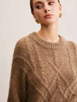 Wool-Blend Twist Shift Sweater