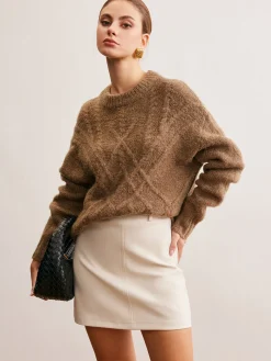 Wool-Blend Twist Shift Sweater