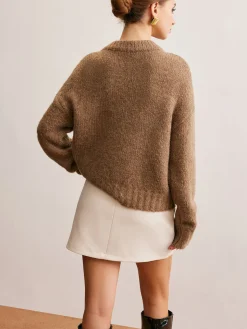 Wool-Blend Twist Shift Sweater