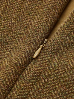 Wool-Blend Zipper Wrap Skirt