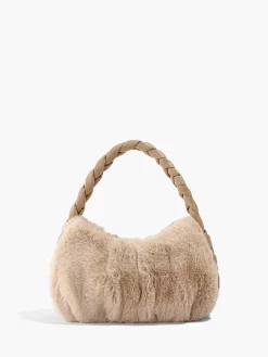 Woven Strap Fuzzy Hand Bag