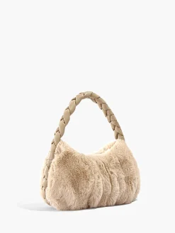 Woven Strap Fuzzy Hand Bag