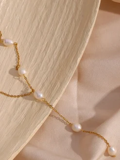 Y-Shape Pearl Pendant Necklace
