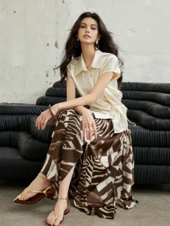 Zebra Printed Maxi Skirt