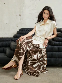 Zebra Printed Maxi Skirt