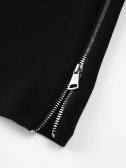 Zip Down Overfold Strapless Tube Top