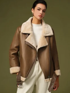 Zipper Belted Soft Fleece Jacket
