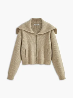 Zipper Pluffy Knit Outerwear