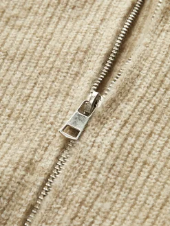 Zipper Pluffy Knit Outerwear